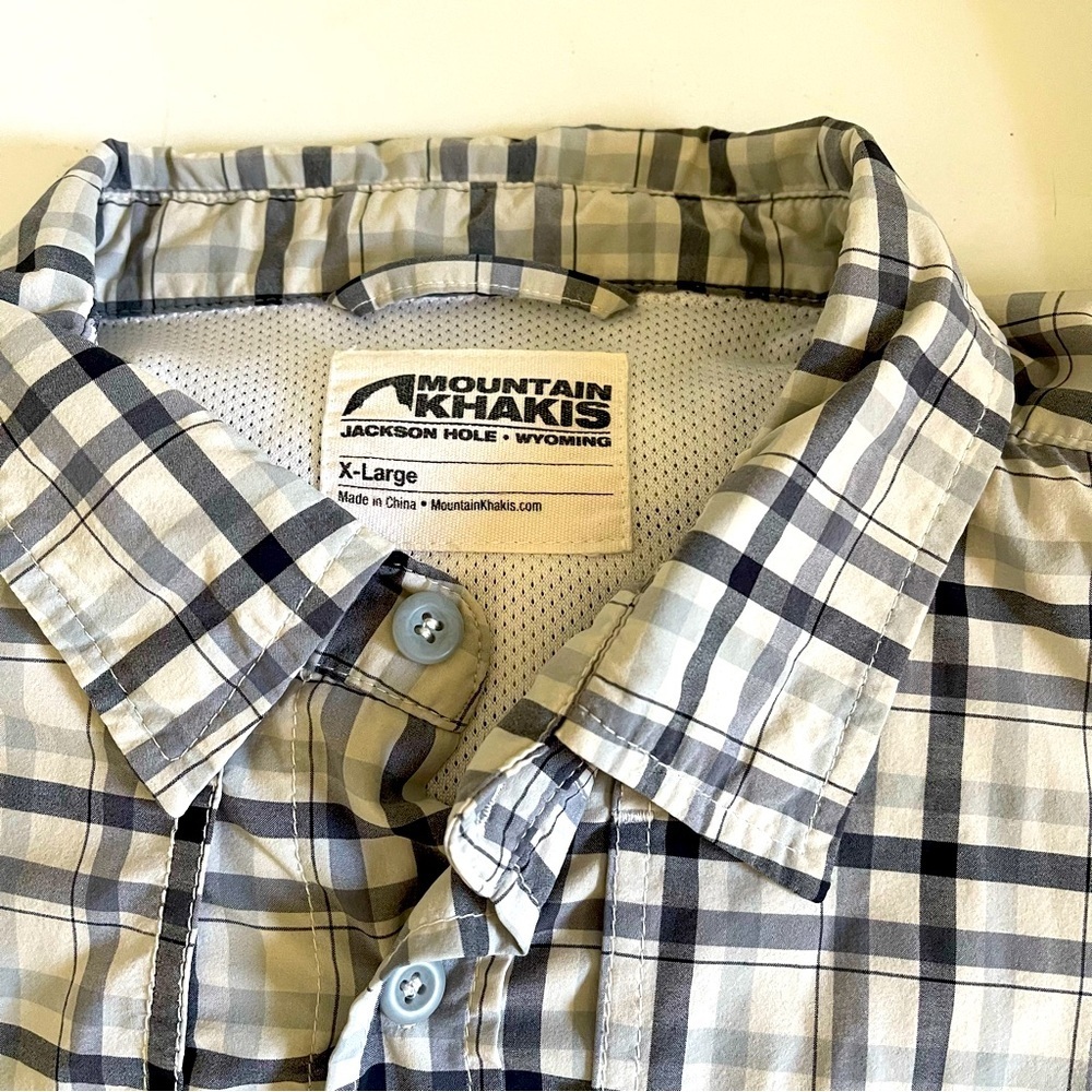 Mountain Khakis XL Plaid Long Sleeve Technical Outdoor Flyfishing Shirt